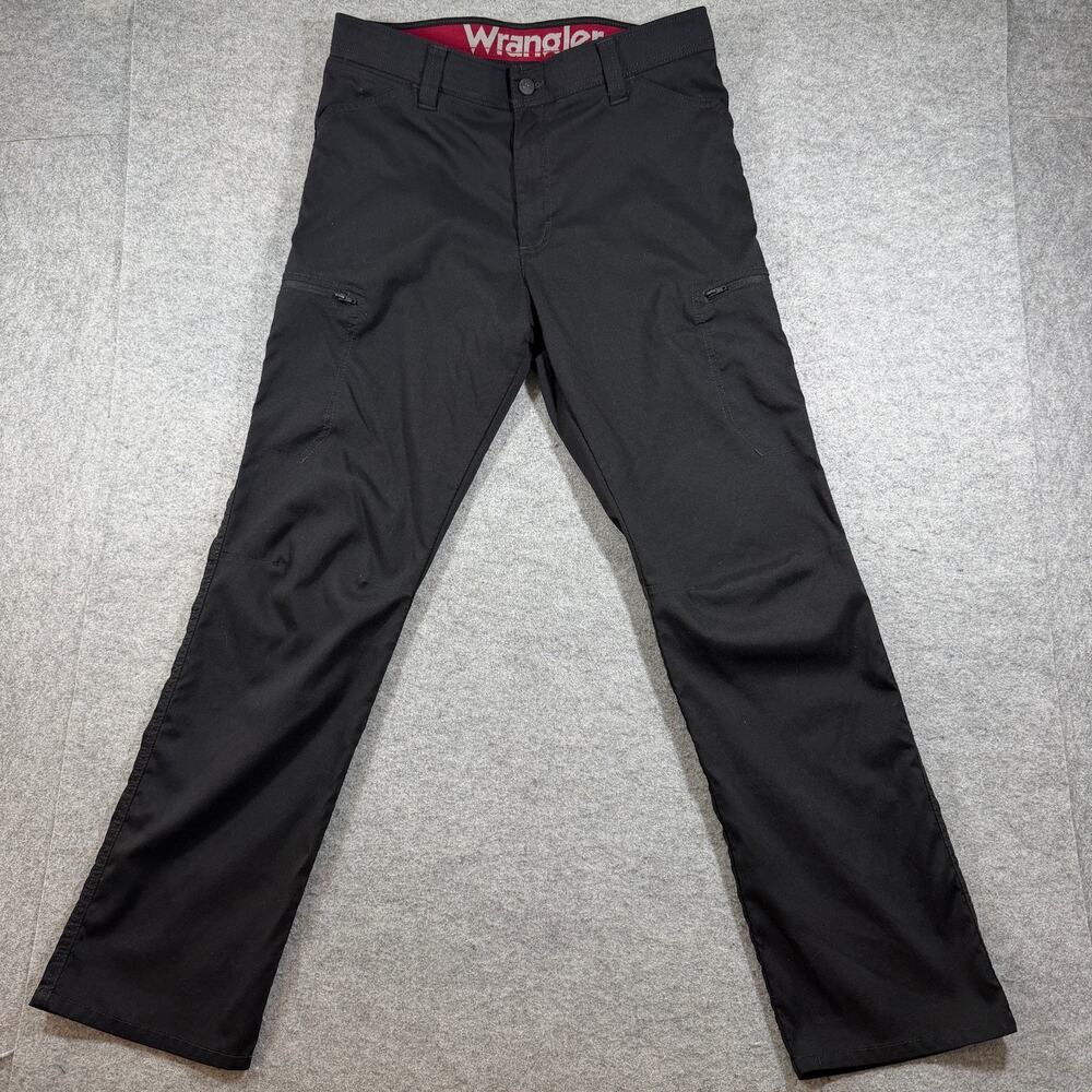 Wrangler ATG Utility Pants Mens 30x30 Black Stretch Zip Pockets Hiking Workwear